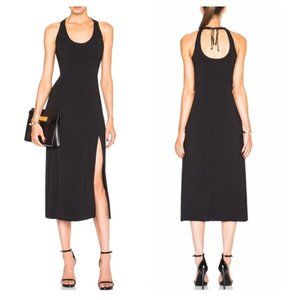 A.L.C. Leesa Tie Back Black Scuba Slit Midi Dress - Size 6